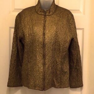 Chico’s gold brocade semi fitted jacket perfect condition!